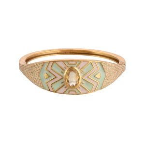 Gold and Mint Green Geometric Bangle